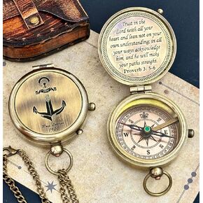 Trust in The Lord - Engraved Compass, Religious Gifts for Men, baptismal Gift for boy, Men's Graduation Gifts, Encouragement Gifts, dad, Graduation Gifts Spiritual, holy Gifts