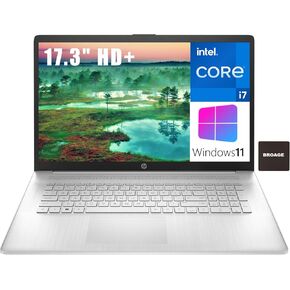 HP 17 17.3" HD+ Laptop Computer, 12th Gen Intel 10-Core i7-1255U up to 4.7GHz, 32GB DDR4 RAM, 1TB PCIe SSD, 802.11AC WiFi, Bluetooth 5.0, Natural Silver, Windows 11 Home, Zivcul