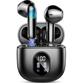Wireless Earbuds, Bluetooth 5.3 Headphones in Ear 50H Playback Hi-Fi Stereo Ear Buds 4 ENC Mics, Bluetooth Earbud LED Display Charging Case 2024 Wireless Earphones IP7 Waterproof Sport for Android iOS
