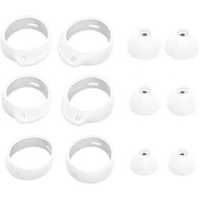 JNSA Replacement Eartips and Wingtips Set Compatible with Sam Sung Galaxy Buds Plus Earbuds, Ear tip 3 Size 3 Pairs and Wing tip 3 Size 3 Pairs,Fit in The Case,White