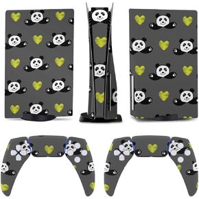 Cute Panda Hug Bear 5 Skin Controller Accessories Cover Skins Anime Vinyl Cover Sticker Full Set for 5 Disc Edition