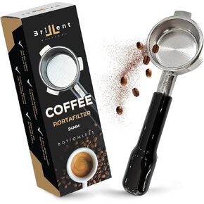 54mm Bottomless Portafilter Breville Compatible - Replaces Bottomless Portafilter 54mm Breville Barista Express, Touch, Impress, Pro, Breville Bambino Plus – Double Shot Basket - Black Handle