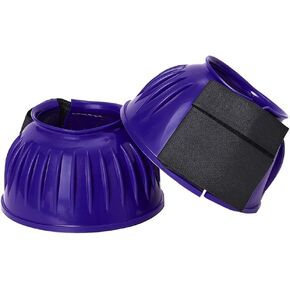 HILASON PVC Ribbed Double Hook and Loop Bell Boots Purple