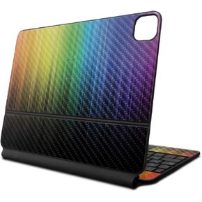 Carbon Fiber Skin Compatible with Apple Magic Keyboard for iPad Pro 13‑inch (M4) 2024 - Rainbow Streaks - Premium 3M Vinyl Protective Decal Cover - Easy to Apply | Crafted in The USA by MightySkins
