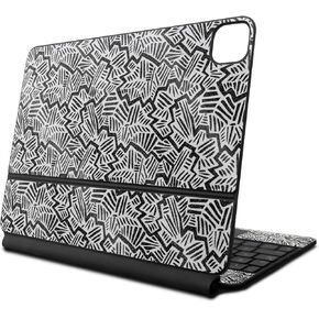 Glossy Glitter Skin Compatible with Apple Magic Keyboard for iPad Pro 13‑inch (M4) 2024 - Abstract Black - Premium 3M Vinyl Protective Decal Cover - Easy to Apply | Crafted in The USA by MightySkins