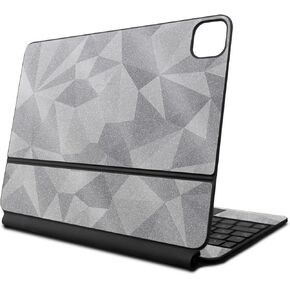Glossy Glitter Skin Compatible with Apple Magic Keyboard for iPad Pro 13‑inch (M4) 2024 - Gray Polygon - Premium 3M Vinyl Protective Decal Cover - Easy to Apply | Crafted in The USA by MightySkins