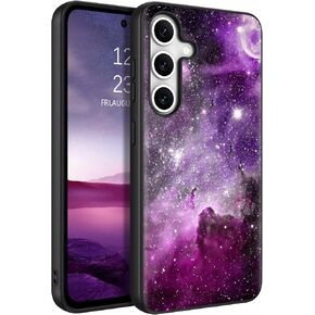 BENTOBEN for Samsung Galaxy S24 Case, Glow in The Dark, Slim Fit Soft Flexible TPU Bumper Shockproof Anti Scratch Protective Phone Cover for Galaxy S24 Case 6.2inch, Purple Nebula/Galaxy Design