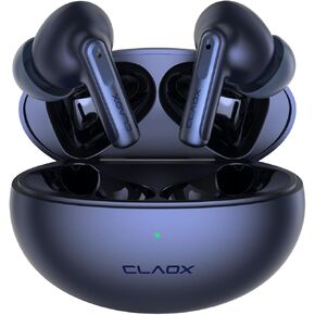 Buds Wireless Earbuds, 5.3 Bluetooth Headphones, Active Noise Cancelling Earphones with Wireless Charging Case, Bluetooth Headset Built in Mic, Blue Earbuds for iPhone & Android