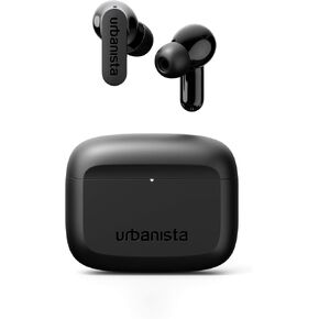 Urbanista Palo Alto True Wireless Earbuds, Bluetooth Earphones with Adaptive Noise Cancelling, 45 Hr Total Playtime, USB C Charging Case, IP54 Water Resistant, Compatible with iOS and Android, Black