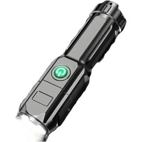 Ka'Dee Simply Beyouful 1pc Super Bright Zoomable Flashlight - Portable, Multi-Functional, Telescopic Zoom for Outdoor Home Use, Black