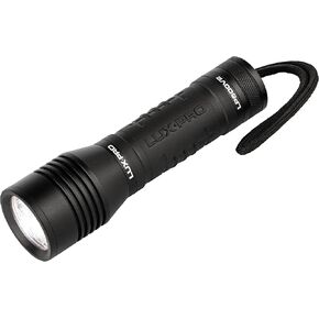 LUXPRO Bright 330 Lumen CREE LED Handheld Flashlight - Features TackGrip and Aircraft-Grade Aluminum - Pocket-Sized Camping Accessories with Wrist Lanyard - Batteries Included