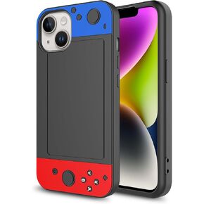 for iPhone 15 Case,iPhone 14,iPhone 13 Cover,iPhone 15/14/13,3D Cartoon Cute Kawaii Fun Cool Funny Video Game Phone Case,Full Body Protection Cover for Man Women Teen Blue Red Black