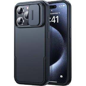 Humixx for iPhone 15 Pro Max Case with Camera Cover, [MagSafe Compatible] [Snug Touch] Slim Protective Shockproof Bumper Hard Magnetic Case for iPhone 15 Pro Max Phone Case 6.7"- Black