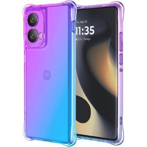 for Motorola Edge 2024 Case: Women Girls Reinforced Corners TPU Shock-Absorption Flexible Gradient Color for Moto Edge 5G 2024 Phone Case Cover(Purple Blue)