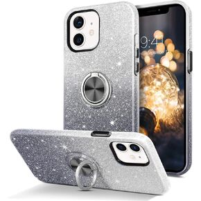 BENTOBEN for iPhone 12 Case, iPhone 12 Pro Case, Slim Fit Glitter Sparkly with 360° Ring Holder Kickstand Magnetic Car Mount Supported Protective Girls Women Cover for iPhone 12/12 Pro 6.1“, Purple