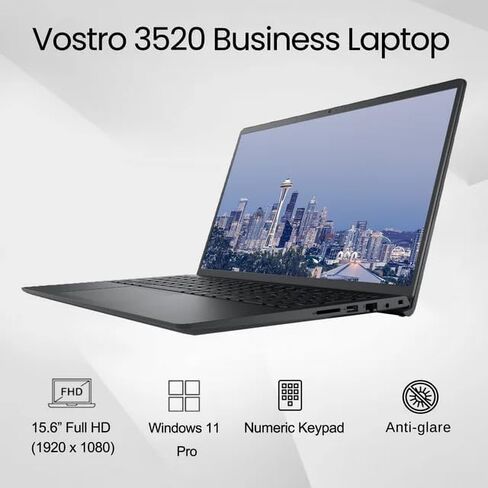 Dell 15.6'' Vostro 3520 Business Laptop, 12th Gen Intel Core i3 Processor, 16GB RAM, 1TB SSD, FHD IPS Display, Windows 11 Pro, RJ-45, SD Card Reader, Webcam, HDMI, Wi-Fi, w/WOWPC Bundle in Saudi Arabia