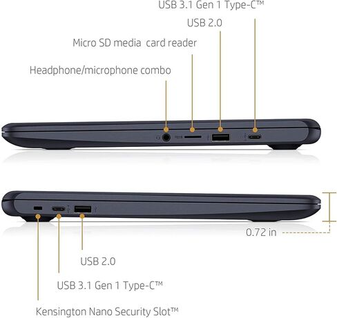 HP Chromebook 14-db0043wm - AMD A4-9120C، رسومات AMD Radeon R4، 4 جيجابايت SDRM، 32 جيجابايت eMMC، صوت من B&O، شاشة عالية الدقة بالكامل، أزرق حبر (متجدد) in Saudi Arabia