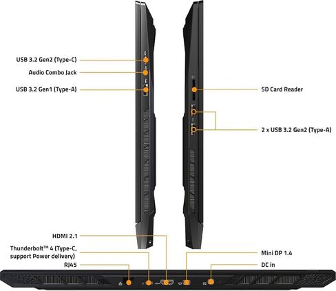 GIGABYTE Aorus 17 كمبيوتر محمول للألعاب 2024 17.3 بوصة WQHD 2560 x 1440 240 هرتز Intel Core i7-13700H NVIDIA GeForce RTX 4070 8GB GDDR6 32GB DDR5 2TB SSD لوحة مفاتيح RGB ثلاثية المناطق Thunderbolt 4 Windows 11 Pro in Kuwait