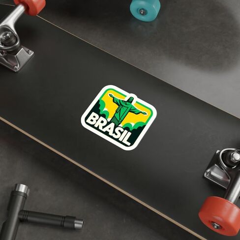 Brazil Sticker Travel Outdoors Decal Vinyl Small Waterproof for Water Bottle Mug Passport Scrapbook Notebook Laptop Tumbler Skateboard Computer Phone 4" ID44990 in Saudi Arabia