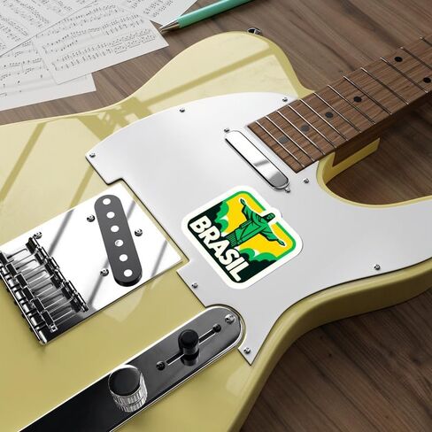 Brazil Sticker Travel Outdoors Decal Vinyl Small Waterproof for Water Bottle Mug Passport Scrapbook Notebook Laptop Tumbler Skateboard Computer Phone 4" ID44990 in Saudi Arabia