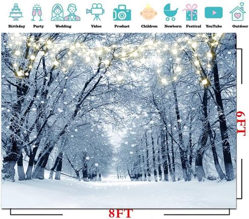 CYLYH 7X5FT Christmas Backdrops Winter Snow Backdrop Winter Forest Background Christmas Party Decoration D800 in Saudi Arabia