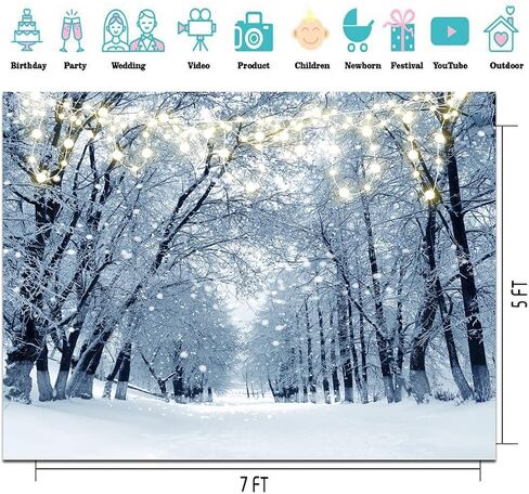 CYLYH 7X5FT Christmas Backdrops Winter Snow Backdrop Winter Forest Background Christmas Party Decoration D800 in Saudi Arabia