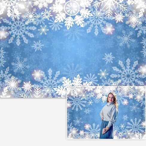 Winter Snowflake Backdrop Wonderland Christmas Photography Background for Kids Merry Christmas New Year Party Decor Banner Baby Shower Portrait Photo Booth Props 7x5ft in Saudi Arabia