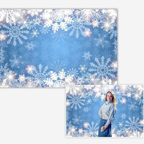 Winter Snowflake Backdrop Wonderland Christmas Photography Background for Kids Merry Christmas New Year Party Decor Banner Baby Shower Portrait Photo Booth Props 7x5ft in Saudi Arabia