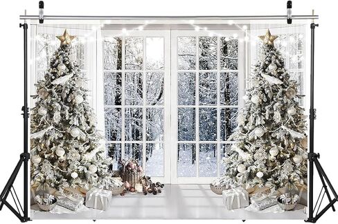 WOLADA White Christmas Backdrop Christmas Window Backdrop Christmas Backdrop Christmas Photography Backdrop 7x5FT FW74 in Saudi Arabia