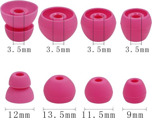ALXCD Ear Tip for Tour2 Beats Tour Earphone, 8 Pair SML & Double Flange Durable Soft Silicone Replacement Ear Bud Eartip, Fit for Beats Tour Tour 2 Earphone [8 Pair](Pink) in Saudi Arabia
