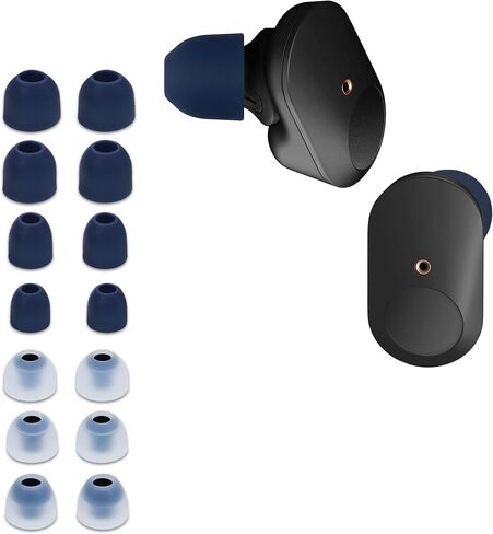 kwmobile 14x Replacement Ear Tips Compatible with Sony WF-1000XM3 / WF-1000XM4 / WF-1000XM5 - Set of Silicone Eartips for Earbuds Headphones in Saudi Arabia