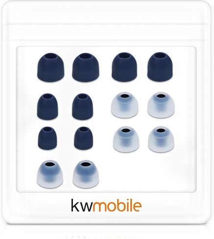 kwmobile 14x Replacement Ear Tips Compatible with Sony WF-1000XM3 / WF-1000XM4 / WF-1000XM5 - Set of Silicone Eartips for Earbuds Headphones in Saudi Arabia