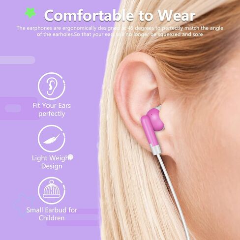 سماعات أذن كبيرة الحجم للأطفال، 50 قطعة متعددة الألوان، معبأة بشكل فردي، سماعات أذن سلكية للاستعمال مرة واحدة بالجملة، مثالية لطلاب مكتبات الفصول المدرسية (8 ألوان) in Kuwait