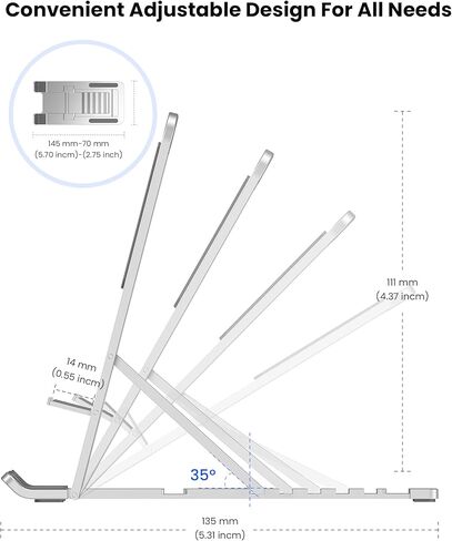 حامل الهاتف الخليوي لجهاز iPad iPhone 15 Pro Max، مسند سفر قابل للطي بالكامل متعدد الزوايا وقابل للتعديل من سبائك الألومنيوم المعدنية المحمولة وحامل سميك مناسب لهاتف iPhone 14 Plus 13 Mini 12 S22 S21 in Kuwait