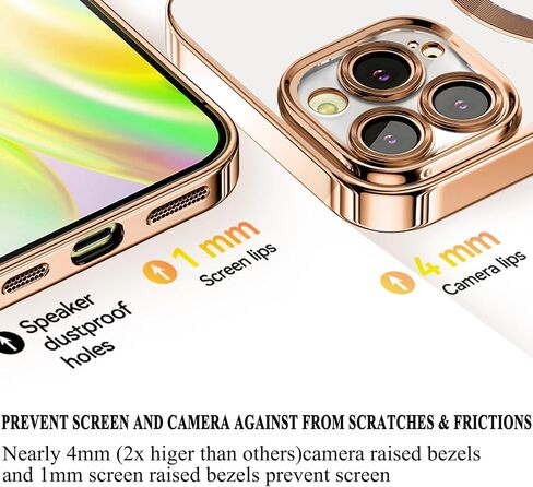 Misscase Compatible with iPhone 13 Pro Magnetic Glitter Case with Camera Lens Protector Full Protection Case Compatible with MagSafe Elegant Anti-Scratch Case Cover for iPhone 13 Pro Gold in Saudi Arabia