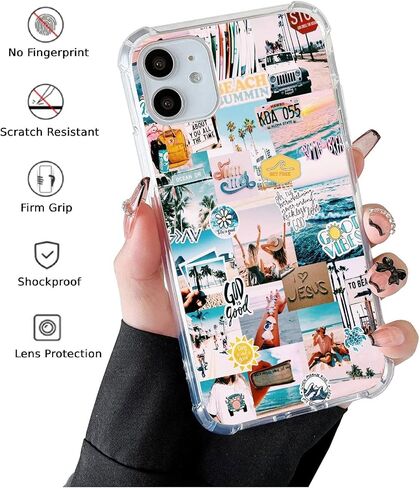 حافظة هاتف Boho Jesus Collage متوافقة مع iPhone 12/iPhone 12 Pro، حافظة ملصقة ذات اقتباس مسيحي للفتيات والنساء والرجال، حافظة فريدة من نوعها ناعمة من مادة TPU لهاتف iPhone 12/iPhone 12 Pro in Saudi Arabia