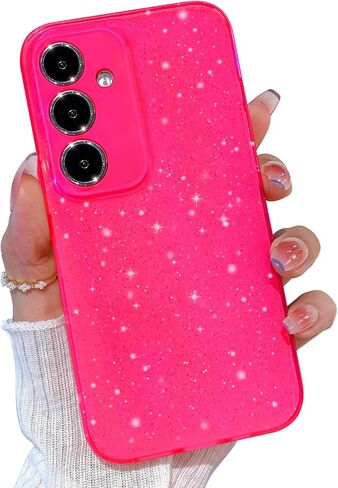 for Galaxy A15 5G Phone Case, for Samsung Galaxy A15 5G Case Hot Pink Glitter for Women Girls Girly Sparkly Bling Neon Bright Color Soft Phone Case for Samsung A15 5G 6.5 inch, Hot Pink in Saudi Arabia