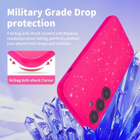for Galaxy A15 5G Phone Case, for Samsung Galaxy A15 5G Case Hot Pink Glitter for Women Girls Girly Sparkly Bling Neon Bright Color Soft Phone Case for Samsung A15 5G 6.5 inch, Hot Pink in Saudi Arabia