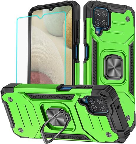 for Samsung Galaxy A12 Case, Samsung A12 Case with Screen Protector, 360°Military Grade Rotatable Kickstand (Heavy Duty) Protective Cases for Samsung Galaxy A12 (Green) in Kuwait