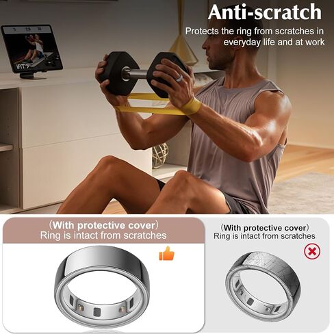 2 Pack Ring Cover Compatible with Oura Ring 4/Oura Ring Gen3/Samsung Galaxy Ring, Soft Silicone Anti-Scratch Case for Oura Ring Protector for Women Men (Silver+Rosegold, M for 8/9/10/11) in Saudi Arabia