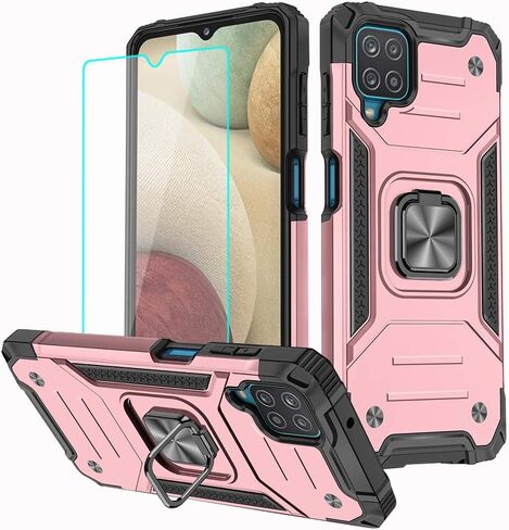 for Samsung Galaxy A12 Case, Samsung A12 Case with Screen Protector, 360°Military Grade Rotatable Kickstand (Heavy Duty) Protective Cases for Samsung Galaxy A12 (Green) in Kuwait