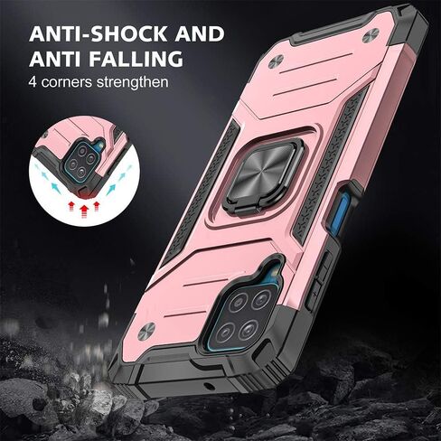 for Samsung Galaxy A12 Case, Samsung A12 Case with Screen Protector, 360°Military Grade Rotatable Kickstand (Heavy Duty) Protective Cases for Samsung Galaxy A12 (Green) in Kuwait
