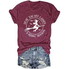 Hot Coffee Skeleton Shirt for Women Halloween Skeleton T-Shirt Funny Fall Skull Graphic Tees Tops Blouse Gift