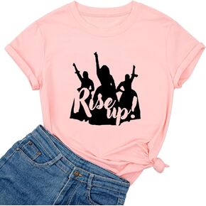 Yimoya Womens Hamilton Lyrics Shirts Casual Talk Less Smile More Rise Up Musical Graphic Tees