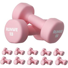 RUNWE Dumbbells Set of 2 - Cast Iron Dumbbell Pairs Options for 1 3 5 7 OR 10 LB Each, Hand Weights Sets Exercise & Fitness Dumbbell Free Weights for Child, Women, Men (Sold in One Pair Not All Sets)