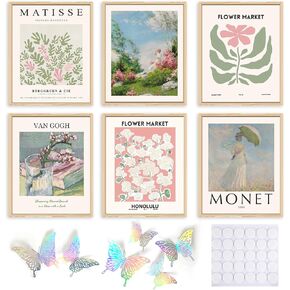 QIAOMICS Colorful Flower Market Wall Art Prints Abstract Matisse Wall Decor Posters,Colorful Exhibition Posters Wall Art Flower Pictures for Bedroom,Living Room Unframed (8" x 10")