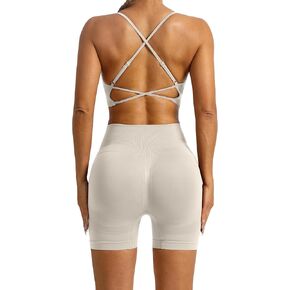 Tie Dye Seamless Workout Sets for Women 2 Piece Outfits Backless Sports Bra Scrunch Butt Gym Yoga Booty Shorts in Kuwait