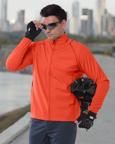 33,000ft Men's Cycling Jacket Long Sleeve, Waterproof Running Bike Vest Outerwear Reflective Windproof Sleeveless Jacket in Kuwait