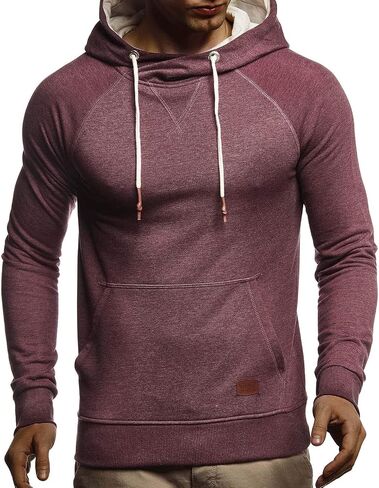 Leif Nelson Men's Straighfit Hooded Sweatshirt | Modern Stylish Longsleeve Hoodie Pullover in Kuwait