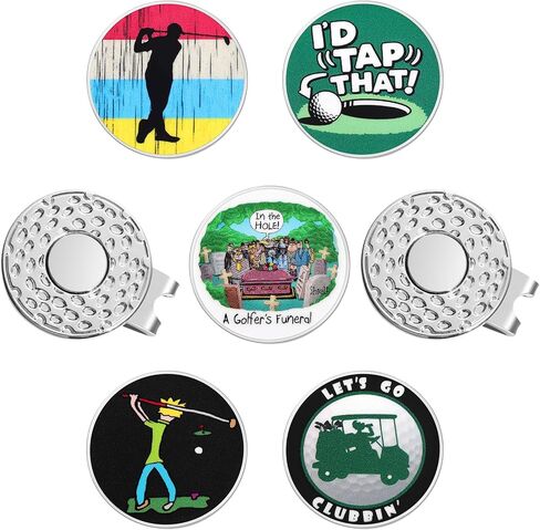 Golf Ball Marker with Magnetic Hat Clip, Funny Magnetic Golf Ball Markers for Putting Green, Magnetic Golf Ball Marker Holders for Golf Hats Bags Gloves Accessories in Kuwait